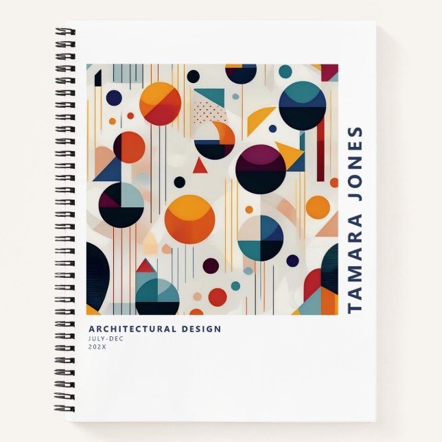 Cuaderno Patrón de resumen geométrico de Bauhaus#5 ID1068 (Anverso)