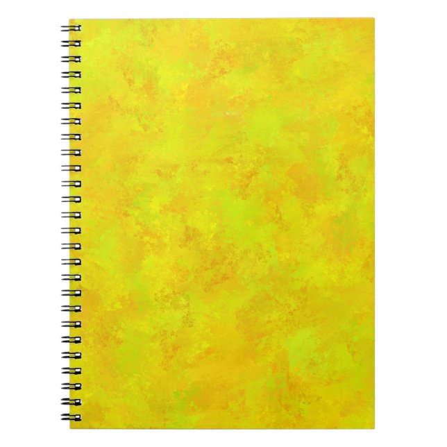 Cuaderno Patrón de resumen verde del Naranja amarillo (Frente)