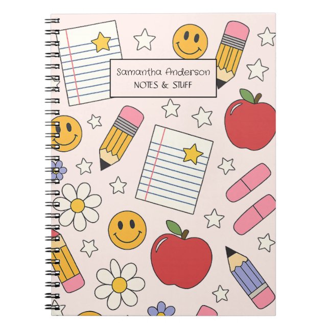 Cuaderno Patrón de retorno a la escuela | Suministros escol (Frente)