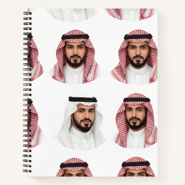 Cuaderno Patrón de retrato de hombres sauditas (Anverso)