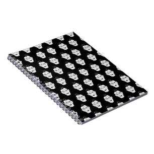 Cuaderno Patrón de retrato en blanco y negro al estilo de i