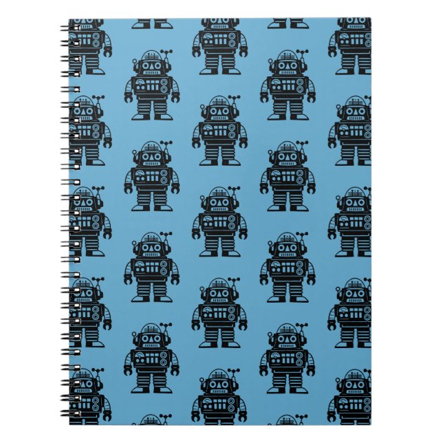 Cuaderno Patrón de Robot Inspirado en el Estilo Retro de Mi (Frente)