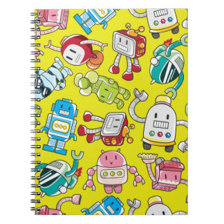 Cuaderno patrón de robot transparente
