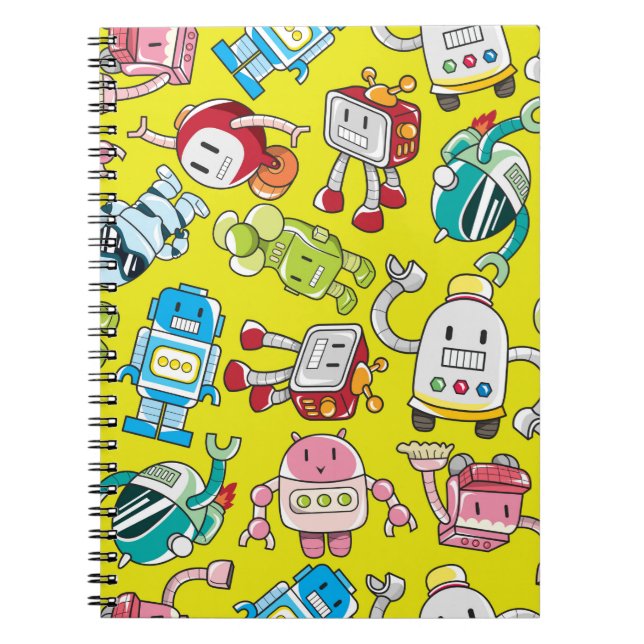 Cuaderno patrón de robot transparente (Frente)