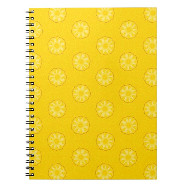 Cuaderno Patrón de rodajas de piña amarilla (Frente)