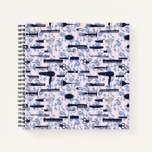 Cuaderno Patrón de Rosa azul de cuidado de belleza