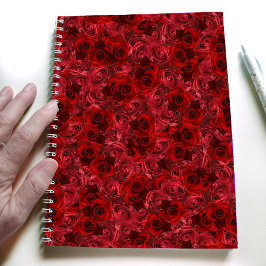 Cuaderno Patrón de rosas rojas moderno gobernada por una un