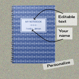 Cuaderno Patrón de rueda con temática de ciclismo azul