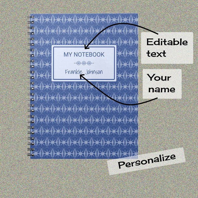 Cuaderno Patrón de rueda con temática de ciclismo azul (Subido por el creador)