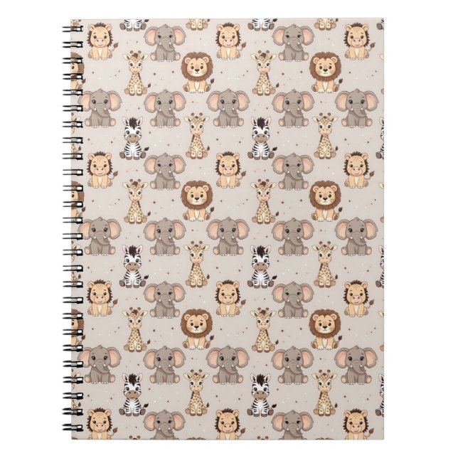 Cuaderno Patrón de safari para bebé neutral (Frente)
