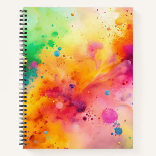 Cuaderno Patrón de salpicaduras de acuarela abstracta vibra
