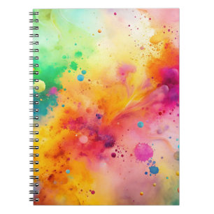 Cuaderno Patrón de salpicaduras de acuarela abstracta vibra