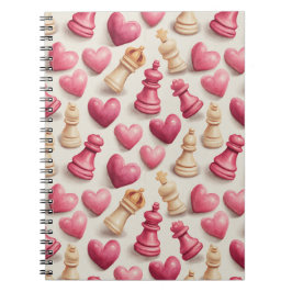 Cuaderno Patrón de San Valentín Ajedrez y Corazones