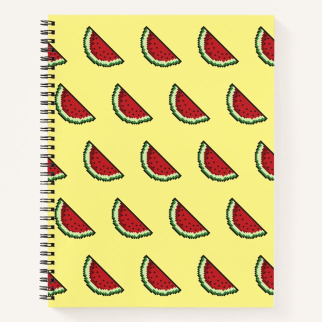 Cuaderno Patrón de sandía de píxel (Anverso)