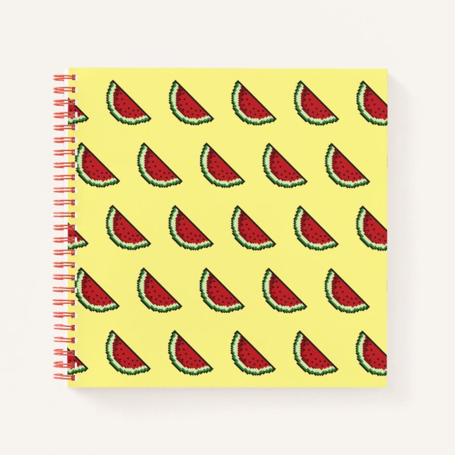 Cuaderno Patrón de sandía de píxeles (Anverso)