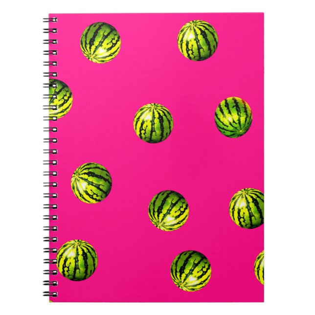 Cuaderno patrón de sandía rosa (Frente)