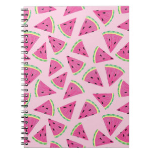 Cuaderno Patrón de sandía rosa femenino