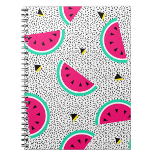 Cuaderno Patrón de sandía sin costuras. Estilo retro geomét