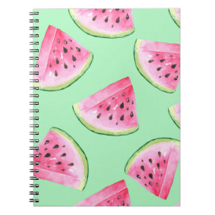 Cuaderno Patrón de sandía sin foco en el estilo acuático