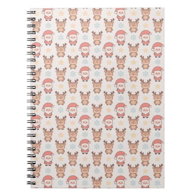Cuaderno Patrón de Santa y Reno Adorable (Frente)