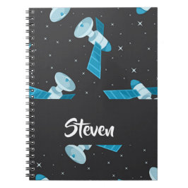 Cuaderno Patrón de satélites del espacio azul