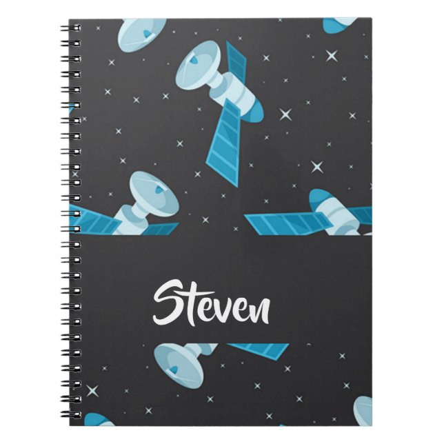 Cuaderno Patrón de satélites del espacio azul (Frente)