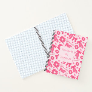 Cuaderno Patrón de Scrunchies Rosas Femeninos Accesorio de
