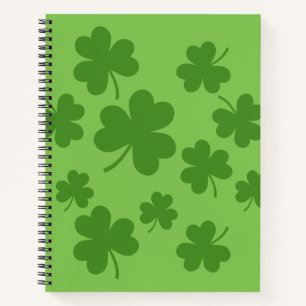 Cuaderno Patrón de Shamrock Clover del Día de San Patricio