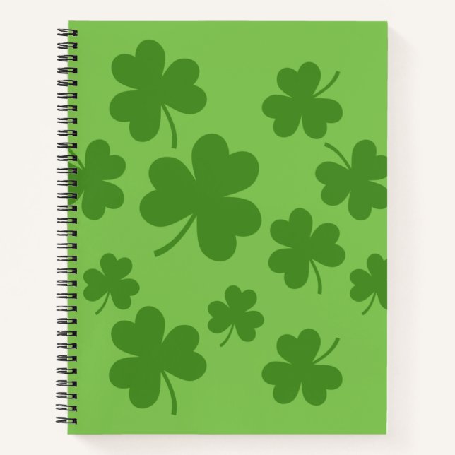 Cuaderno Patrón de Shamrock Clover del Día de San Patricio (Anverso)
