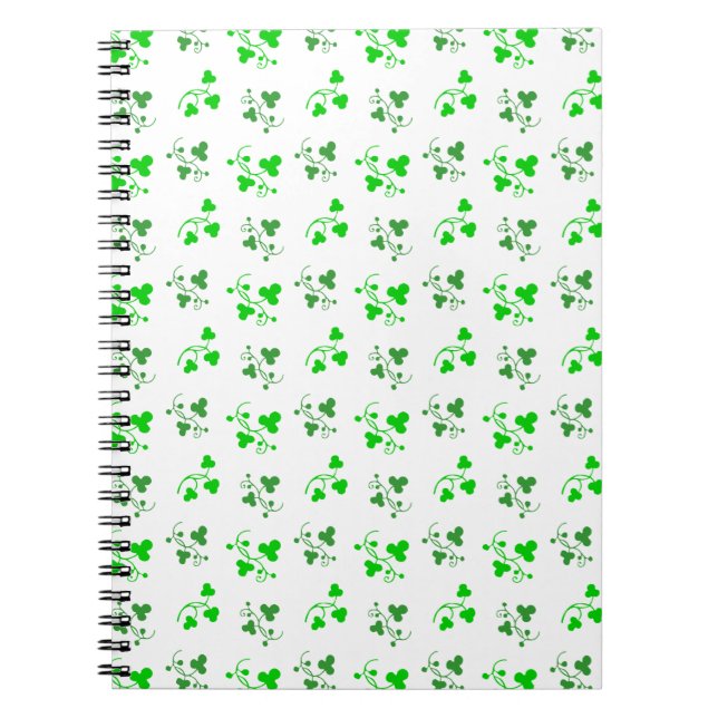 Cuaderno Patrón de Shamrock verde (Frente)