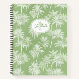 Cuaderno Patrón de silueta de árbol de palmas hawaiano ID10