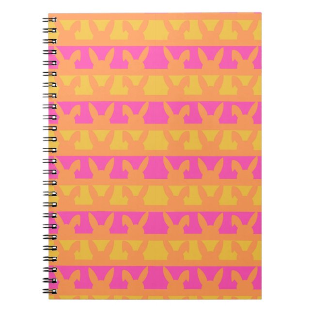 Cuaderno Patrón de silueta de conejo de Pascua (Frente)