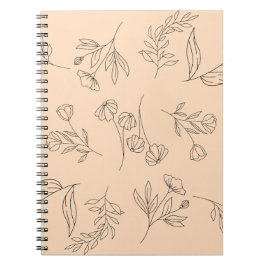 Cuaderno Patrón de silueta de flores