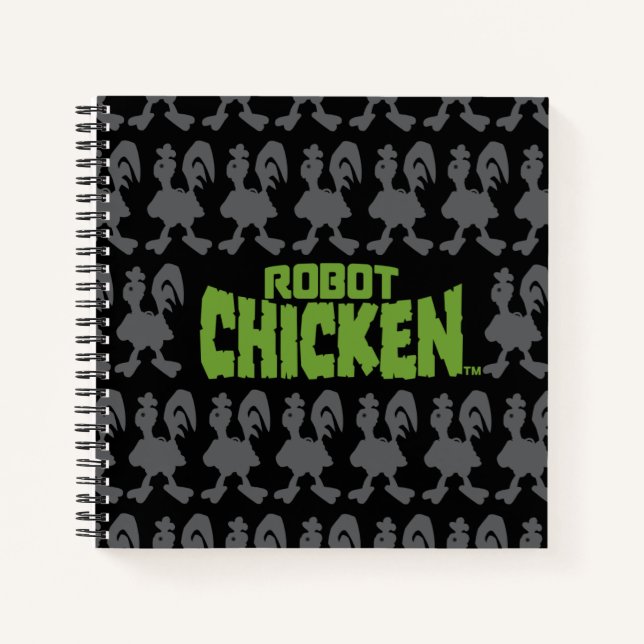 Cuaderno Patrón de silueta de pollo de Robot (Anverso)