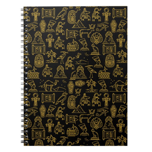 Cuaderno Patrón de símbolos jeroglífico egipcio (Frente)