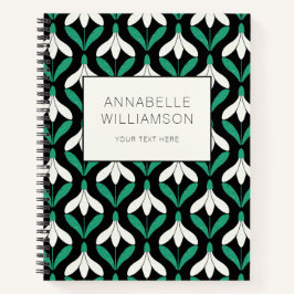 Cuaderno Patrón de Snowdrop moderno de Retro Scandi Mid Cen