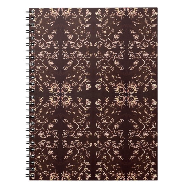 Cuaderno Patrón de sol y flores  (Frente)
