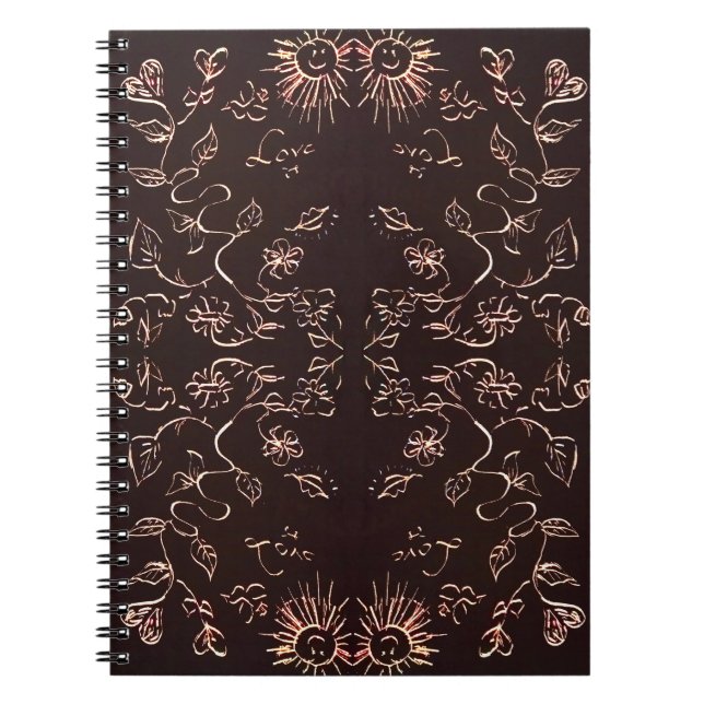 Cuaderno Patrón de Sol y Flores (Frente)
