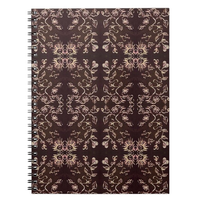 Cuaderno Patrón de sol y flores (Frente)