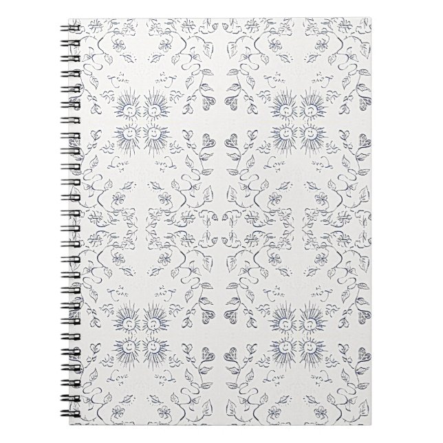 Cuaderno Patrón de sol y flores  (Frente)