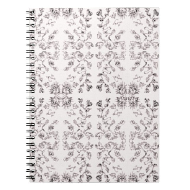 Cuaderno Patrón de sol y flores (Frente)
