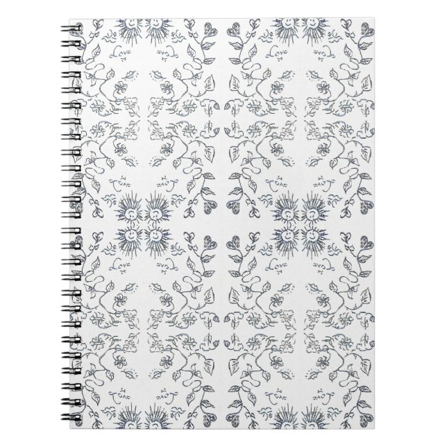 Cuaderno Patrón de sol y flores  (Frente)