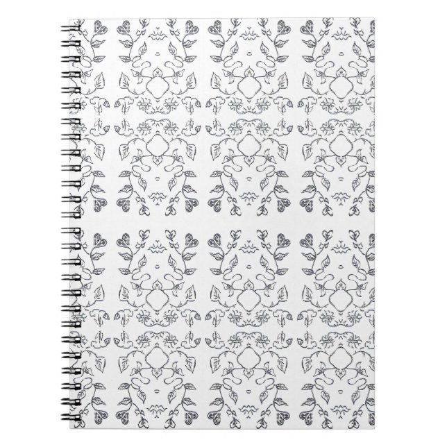 Cuaderno Patrón de sol y flores (Frente)