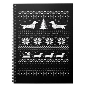 Cuaderno Patrón de suéter de Navidad para Dachshunds Camise