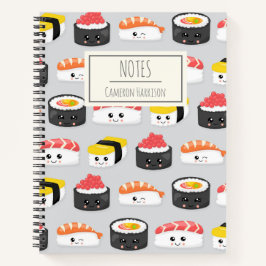 Cuaderno Patrón de suhi kawaii lindo personalizado