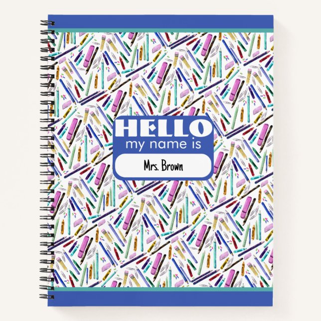 Cuaderno Patrón de suministros escolares (Anverso)