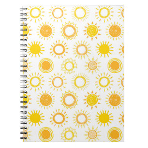 Cuaderno Patrón de Suns de Doodle dibujado a mano