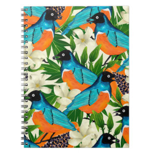 Cuaderno Patrón de superficie con frutos de papaya, hojas y