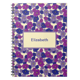 Cuaderno Patrón de superficie de tres colores de flores vio