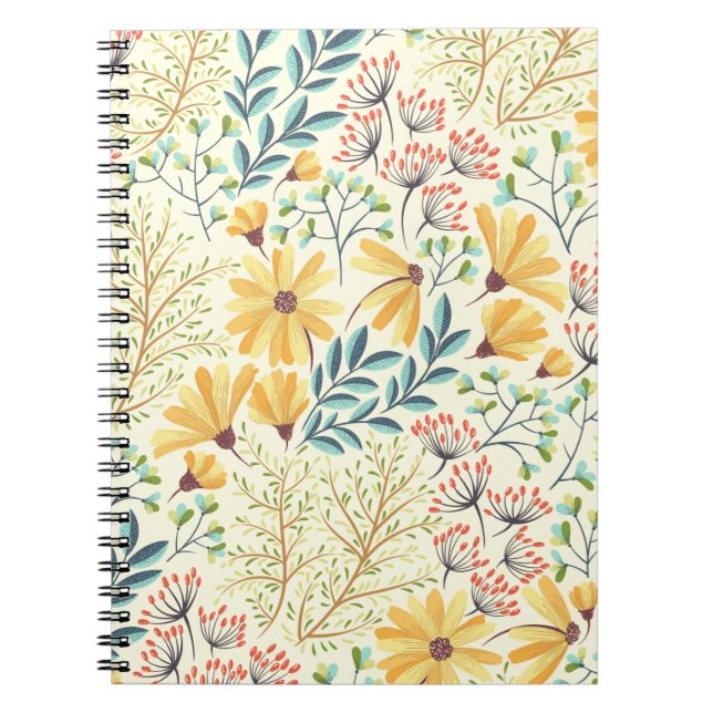 Cuaderno Patrón de superficie floral - Papel pintado abstra (Frente)